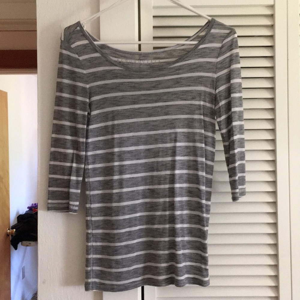Striped 3/4 Quarter Sleeve Shirt